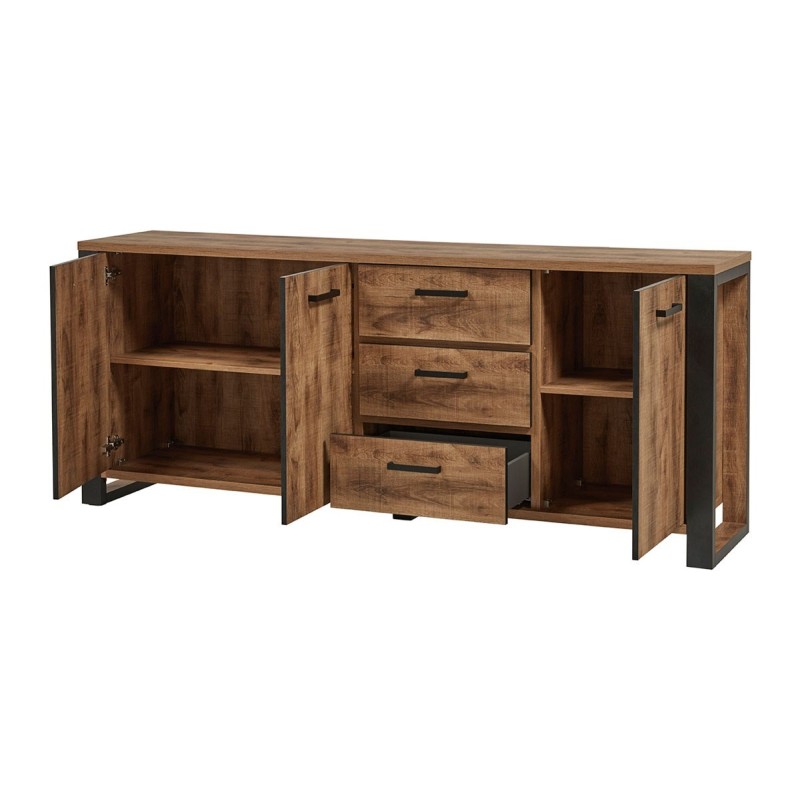 Buffet Onno 225 cm Tropix – 3 portes + 3 tiroirs, décor bois, fermeture douce