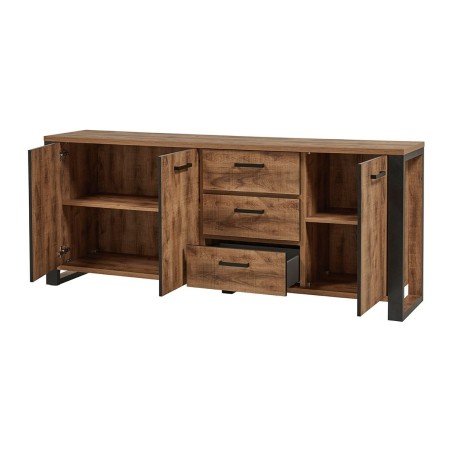 Buffet Onno 225 cm Tropix – 3 portes + 3 tiroirs, décor bois, fermeture douce