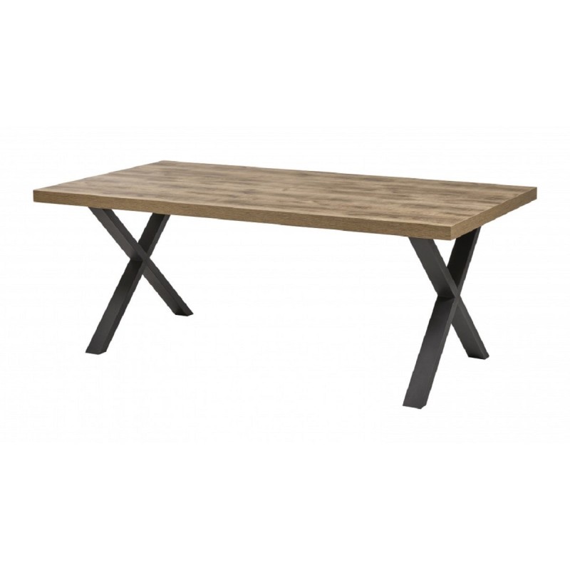 Table Onno 230×100 cm Tropix – plateau bois & pieds X métal