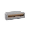 canapé-lit, Manisa, gris clair, clic-clac, convertible, tissu, gain de place, sofa-lit confortable, 2,5 places