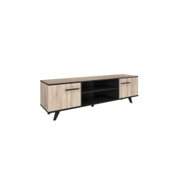 TV-meubel Wayne 151 cm – décor chêne et noir | meuble TV design