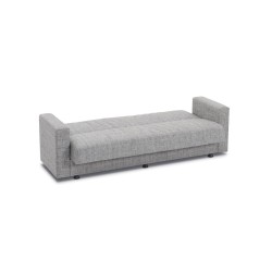 canapé-lit, Manisa, gris clair, clic-clac, convertible, tissu, gain de place, sofa-lit confortable, 2,5 places