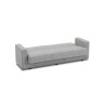 canapé-lit, Manisa, gris clair, clic-clac, convertible, tissu, gain de place, sofa-lit confortable, 2,5 places