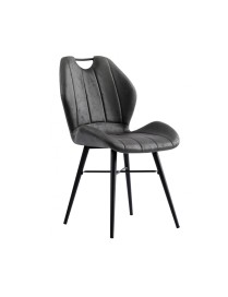 Chaise Bono gris – lot de 2 – assise tissu & piètement métal