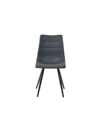 Chaise ST1804 noir – lot de 2 – simili cuir & métal