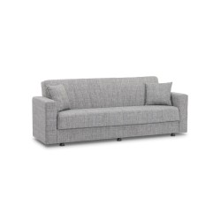 canapé-lit, Manisa, gris clair, clic-clac, convertible, tissu, gain de place, sofa-lit confortable, 2,5 places