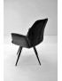 Fauteuil Percy velours noir – piétement rotatif 360° | design élégant