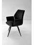 Fauteuil Percy velours noir – piétement rotatif 360° | design élégant