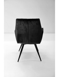 Fauteuil Percy velours noir – piétement rotatif 360° | design élégant