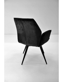 Fauteuil Percy velours noir – piétement rotatif 360° | design élégant