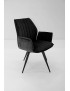 Fauteuil Percy velours noir – piétement rotatif 360° | design élégant
