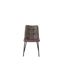 Set de 4 chaises Lucca brun – simili cuir & métal