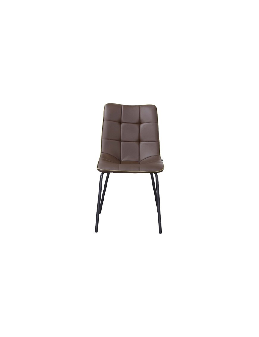 Set de 4 chaises Lucca brun – simili cuir & métal