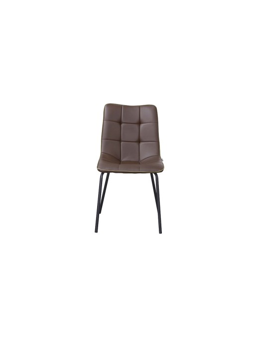 Set de 4 chaises Lucca brun – simili cuir & métal