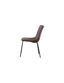Set de 4 chaises Lucca brun – simili cuir & métal