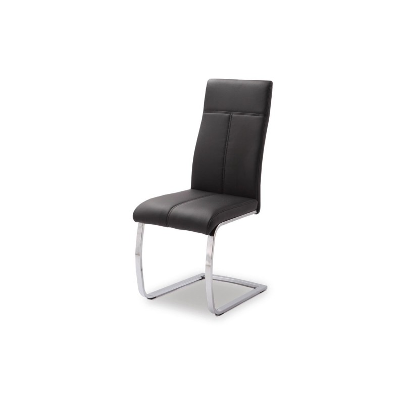 Chaise Elio 9615 noir – lot de 4 – simili cuir & métal swing