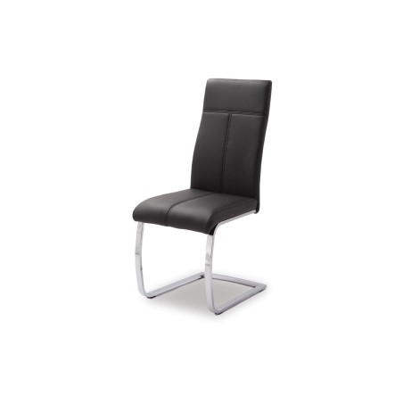Chaise Elio 9615 noir – lot de 4 – simili cuir & métal swing