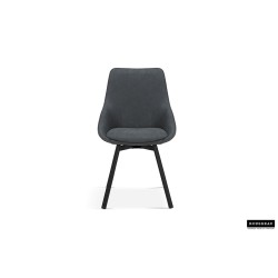 Chaise pivotante Mathias 90040 – tissu gris foncé & métal noir