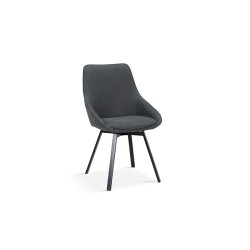 Chaise pivotante Mathias 90040 – tissu gris foncé & métal noir