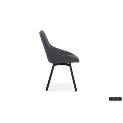 Chaise pivotante Mathias 90040 – tissu gris foncé & métal noir