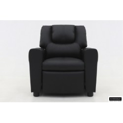 fauteuil enfant, Renée, relax enfant, simili-cuir PU, métal, noir, gris, rose, fauteuil ludique