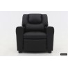 fauteuil enfant, Renée, relax enfant, simili-cuir PU, métal, noir, gris, rose, fauteuil ludique