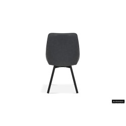 Chaise pivotante Mathias 90040 – tissu gris foncé & métal noir