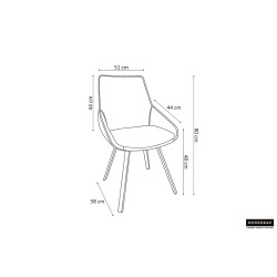 Chaise pivotante Mathias 90040 – tissu gris foncé & métal noir