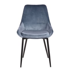 Chaise Mirano 9611 velours bleu – lot de 2 – mobilier belge élégant