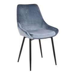 Chaise Mirano 9611 velours bleu – lot de 2 – mobilier belge élégant