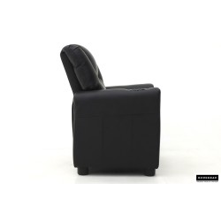 fauteuil enfant, Renée, relax enfant, simili-cuir PU, métal, noir, gris, rose, fauteuil ludique