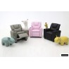 fauteuil enfant, Renée, relax enfant, simili-cuir PU, métal, noir, gris, rose, fauteuil ludique