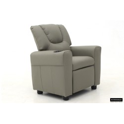 fauteuil enfant, Renée, relax enfant, simili-cuir PU, métal, noir, gris, rose, fauteuil ludique