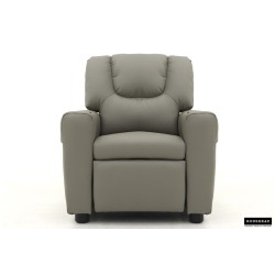 fauteuil enfant, Renée, relax enfant, simili-cuir PU, métal, noir, gris, rose, fauteuil ludique