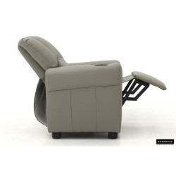 fauteuil enfant, Renée, relax enfant, simili-cuir PU, métal, noir, gris, rose, fauteuil ludique