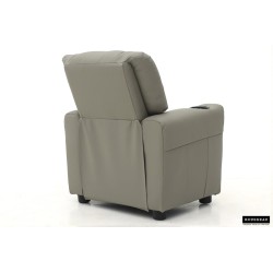 fauteuil enfant, Renée, relax enfant, simili-cuir PU, métal, noir, gris, rose, fauteuil ludique