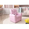 fauteuil enfant, Renée, relax enfant, simili-cuir PU, métal, noir, gris, rose, fauteuil ludique