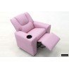 fauteuil enfant, Renée, relax enfant, simili-cuir PU, métal, noir, gris, rose, fauteuil ludique