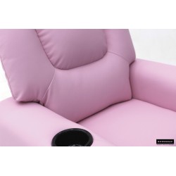 fauteuil enfant, Renée, relax enfant, simili-cuir PU, métal, noir, gris, rose, fauteuil ludique