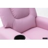fauteuil enfant, Renée, relax enfant, simili-cuir PU, métal, noir, gris, rose, fauteuil ludique