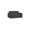 canapé-lit, Siena, tissu gris, anthracite, coffre de rangement, convertible, canapé gain de place, couchage 145×195, canapé mode