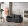 canapé-lit, Siena, tissu gris, anthracite, coffre de rangement, convertible, canapé gain de place, couchage 145×195, canapé mode