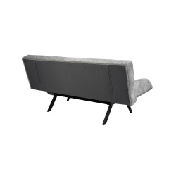 canapé-lit, convertible, canapé 2 places, petit espace, mousse froide, bois eucalyptus, gris clair, BURSA