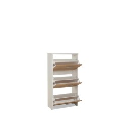 Meuble à chaussures Fulda 3 tiroirs Blanc & Chêne – 18 paires