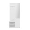 Meuble d’entrée Image 41B – Mélamine blanche, miroir, penderie