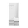 Meuble d’entrée Image 41B – Mélamine blanche, miroir, penderie