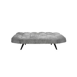 canapé-lit, convertible, canapé 2 places, petit espace, mousse froide, bois eucalyptus, gris clair, BURSA