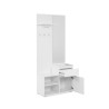 Meuble d’entrée Image 41B – Mélamine blanche, miroir, penderie