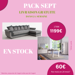 Pack Sept – Ensemble salon et salle à manger moderne – Livraison gratuite