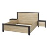Lit Phaedra 160 × 200 cm – Décor chêne français & nox – Meuble chambre adulte